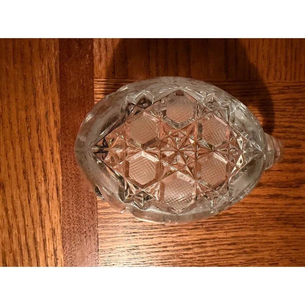 ABP  Floral Pressed Glass Creamer and Sugar Bowl Set